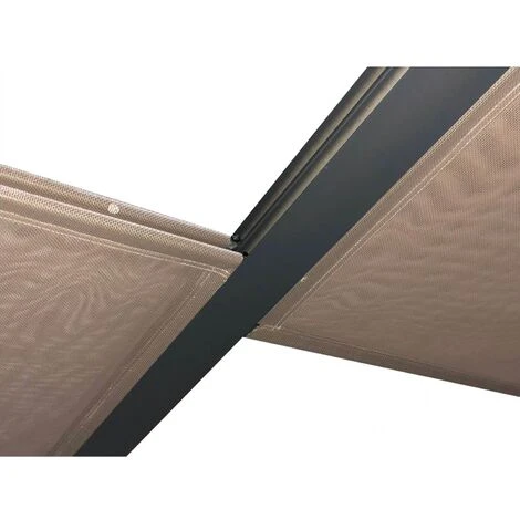 CONCEPT-USINE Pergola 4 Toiles Coulissantes 3x3m Gris & Taupe AGRA - Gris 6 CONCEPT-USINE Pergola 4 Toiles Coulissantes 3x3m Gris & Taupe AGRA - Gris – Image 4