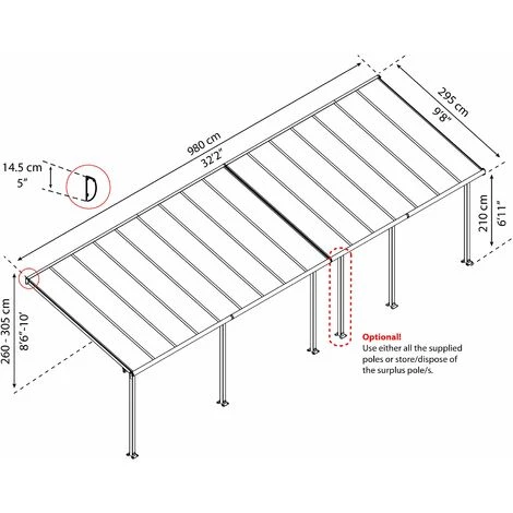 Palram - Canopia | Pergola Olympia 3X9.8 Blanche 7 Palram - Canopia | Pergola Olympia 3X9.8 Blanche – Image 5