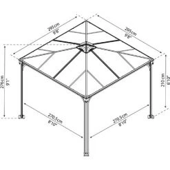 Palram - Canopia | Tonnelle De Jardin Palermo 3X3 Grise -Pergola Soldes 13736205 5