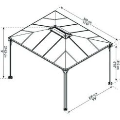 Palram - Canopia | Tonnelle De Jardin Martinique 3X3.6 Grise 11 Palram - Canopia | Tonnelle De Jardin Martinique 3X3.6 Grise -Pergola Soldes 13736207 5