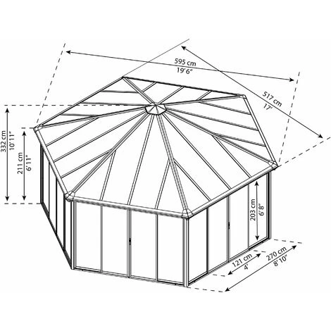 Palram - Canopia | Tonnelle De Jardin Fermée Garda 5.2X6 Gris 7 Palram - Canopia | Tonnelle De Jardin Fermée Garda 5.2X6 Gris – Image 5