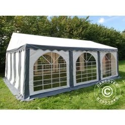 DANCOVER Tente De Réception Original 4x6m PVC, Gris/Blanc - Blanc / Gris -Pergola Soldes 14004158 3