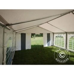 DANCOVER Tente De Réception Original 4x6m PVC, Gris/Blanc - Blanc / Gris -Pergola Soldes 14004158 4