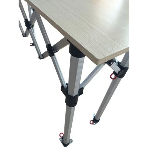 INTEROUGE Comptoir Table Pliante Hauteur Réglable 285x60cm Large Plateau Bois Mélaminé 6 INTEROUGE Comptoir Table Pliante Hauteur Réglable 285x60cm Large Plateau Bois Mélaminé – Image 4