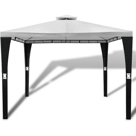 Tonnelle Avec Toit Blanc Crème 3x3 M VidaXL 4 Tonnelle Avec Toit Blanc Crème 3x3 M VidaXL – Image 2