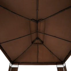 TECTAKE Tonnelle De Jardin 3,9 M X 2,9 M Autoportée Structure En Métal Marron - Marron -Pergola Soldes 14484115 3