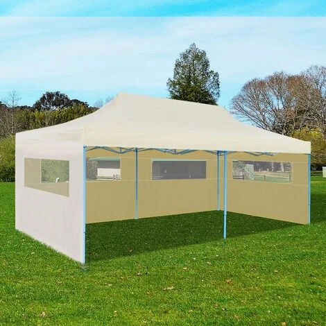 Tente De Réception Pliable 3 X 6 M Crème VidaXL - Crème 4 Tente De Réception Pliable 3 X 6 M Crème VidaXL - Crème – Image 2