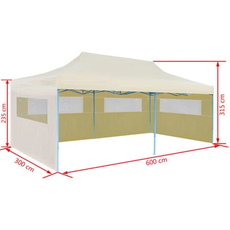 Tente De Réception Pliable 3 X 6 M Crème VidaXL - Crème 5 Tente De Réception Pliable 3 X 6 M Crème VidaXL - Crème – Image 3