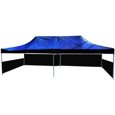 PrimeMatik - Tonnelle Pliante Tente Noir 300x600cm Avec Des Tissus Latéraux 3 PrimeMatik - Tonnelle Pliante Tente Noir 300x600cm Avec Des Tissus Latéraux
