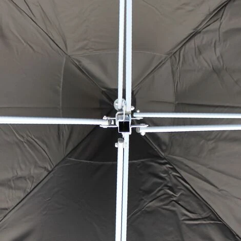 PrimeMatik - Tonnelle Pliante Tente Noir 300x600cm Avec Des Tissus Latéraux 6 PrimeMatik - Tonnelle Pliante Tente Noir 300x600cm Avec Des Tissus Latéraux – Image 4