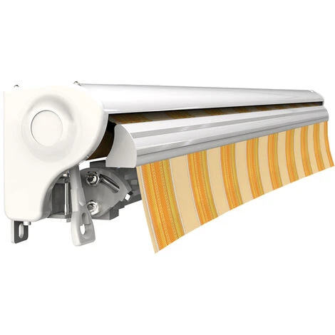 SUNNY INCH ® Store Banne Manuel Demi Coffre Pour Terrasse - Jaune Rayé - Longueur 2.5 M Et Largeur 2 M - Jaune Rayé 6 SUNNY INCH ® Store Banne Manuel Demi Coffre Pour Terrasse - Jaune Rayé - Longueur 2.5 M Et Largeur 2 M - Jaune Rayé – Image 4