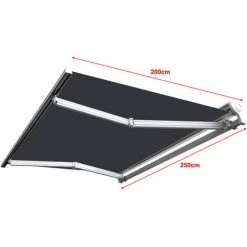 SUNNY INCH ® Store Banne Demi Coffre Motorisé Et Manuel Pour Terrasse - Gris Anthracite - Longueur 2.5 M Et Largeur 2 M - Gris Anthracite 9 SUNNY INCH ® Store Banne Demi Coffre Motorisé Et Manuel Pour Terrasse - Gris Anthracite - Longueur 2.5 M Et Largeur 2 M - Gris Anthracite -Pergola Soldes 14792256 3