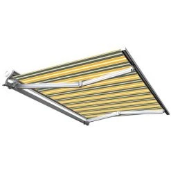 SUNNY INCH ® Store Banne Demi Coffre Motorisé Et Manuel Pour Terrasse - Gris Jaune - Longueur 2.5 M Et Largeur 2 M - Gris Jaune -Pergola Soldes 14792258 5