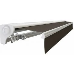 SUNNY INCH ® Store Banne Demi Coffre Motorisé Et Manuel Pour Terrasse - Taupe - Longueur 2.5 M Et Largeur 2 M - Taupe