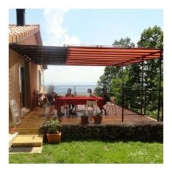 DIRECT FILET Toile D'ombrage Imperméable De 6x4m à Tendre Sur Structure Pergola | Ivoire