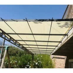 DIRECT FILET Toile D'ombrage Perméable De 3x3x4.2m Format Triangle à Poser Sur Structure Pergola | Gris Platine -Pergola Soldes 14832756 4
