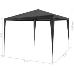 VidaXL Tente De Reception 3 X 3 M PE Anthracite -Pergola Soldes 15117685 2