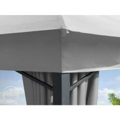 INTENT24.FR Tonnelle De Jardin 3x3 M Env. Env. 180g/m² Pavillon Avec Bâche De Toit Imperméable Tente De Jardin Avec 4 Bâches De Côté Gris Clair Tente De Réception Env. 6x6 Cm Profil - Gris 10 INTENT24.FR Tonnelle De Jardin 3x3 M Env. Env. 180g/m² Pavillon Avec Bâche De Toit Imperméable Tente De Jardin Avec 4 Bâches De Côté Gris Clair Tente De Réception Env. 6x6 Cm Profil - Gris -Pergola Soldes 15929341 4