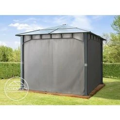 INTENT24.FR Pavillon De Jardin 3x3 M Imperméable Toit En Polycarbonate ALU DELUXE Tonnelle 8mm Pavillon 4 Côtés Partie Tente Gris Env. 9x9 Cm Profil - Gris 8 INTENT24.FR Pavillon De Jardin 3x3 M Imperméable Toit En Polycarbonate ALU DELUXE Tonnelle 8mm Pavillon 4 Côtés Partie Tente Gris Env. 9x9 Cm Profil - Gris -Pergola Soldes 15929349 3