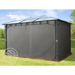 INTENT24.FR Pavillon De Jardin 3x4 M Imperméable Toit En Polycarbonate ALU DELUXE Tonnelle 8mm Pavillon 4 Côtés Partie Tente Gris Env. 9x9 Cm Profil - Gris 9 INTENT24.FR Pavillon De Jardin 3x4 M Imperméable Toit En Polycarbonate ALU DELUXE Tonnelle 8mm Pavillon 4 Côtés Partie Tente Gris Env. 9x9 Cm Profil - Gris -Pergola Soldes 15929350 3