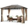 INTENT24.FR Pavillon De Jardin 3x4 M Tonnelle ALU Deluxe Imperméable Tente De Réception 4 Côtés En Toit En PC - Taupe 1 INTENT24.FR Pavillon De Jardin 3x4 M Tonnelle ALU Deluxe Imperméable Tente De Réception 4 Côtés En Toit En PC - Taupe -Pergola Soldes 15929361 1