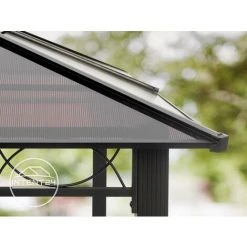 INTENT24.FR Pavillon De Jardin 3x4 M Tonnelle ALU Deluxe Imperméable Tente De Réception 4 Côtés En Toit En PC - Taupe -Pergola Soldes 15929361 4