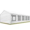 INTENT24.FR Tente De Réception 4x10 M Pavillon Blanc Bâche PE épaisse D'env.180g/m² Imperméable Tente De Jardin - Blanc -Pergola Soldes 15929573 1
