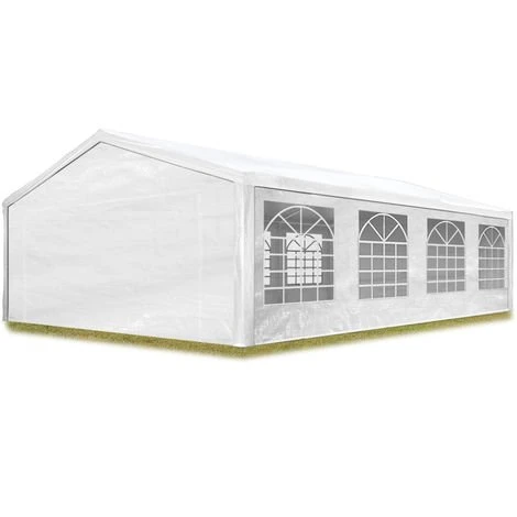 INTENT24.FR Tente De Réception 5x8 M Pavillon Blanc Bâche PE épaisse D'env.180g/m² Imperméable Tente De Jardin - Blanc 3 INTENT24.FR Tente De Réception 5x8 M Pavillon Blanc Bâche PE épaisse D'env.180g/m² Imperméable Tente De Jardin - Blanc