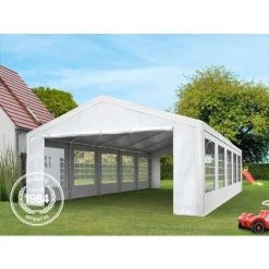 INTENT24.FR Tente De Réception 5x8 M Pavillon Blanc Bâche PE épaisse D'env.180g/m² Imperméable Tente De Jardin - Blanc 7 INTENT24.FR Tente De Réception 5x8 M Pavillon Blanc Bâche PE épaisse D'env.180g/m² Imperméable Tente De Jardin - Blanc -Pergola Soldes 15929575 2