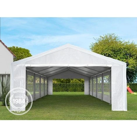 INTENT24.FR Tente De Réception 5x8 M Pavillon Blanc Bâche PE épaisse D'env.180g/m² Imperméable Tente De Jardin - Blanc 5 INTENT24.FR Tente De Réception 5x8 M Pavillon Blanc Bâche PE épaisse D'env.180g/m² Imperméable Tente De Jardin - Blanc – Image 3