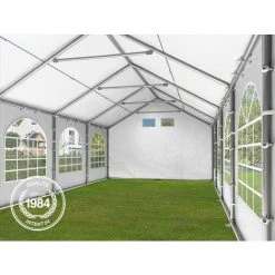 INTENT24.FR Tente De Réception 4x8 M Tente De Jardin Blanc Bâche PE Env. 300 G/m² Imperméable Résistante Aux UV Avec Cadre De Sol - Blanc -Pergola Soldes 15929580 4