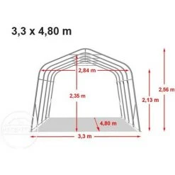 INTENT24.FR Abri Tunnel Robuste 3,3x4,8 M étanche Bâche PVC Env. 550g/m², Vert - Vert -Pergola Soldes 15929584 5