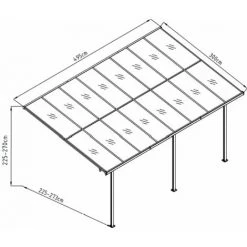 Pergola Gardiun Elliot - 15 M² 495x300x225/270 Cm Aluminium Et Polycarbonate 10 Pergola Gardiun Elliot - 15 M² 495x300x225/270 Cm Aluminium Et Polycarbonate -Pergola Soldes 16608868 4