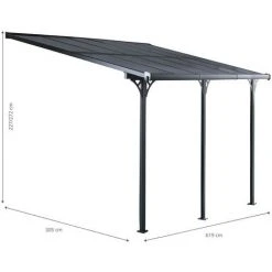 Pergola Gardiun Elliot - 18,8 M² 619x305x227/272 Cm Aluminium Et Polycarbonate -Pergola Soldes 16608872 5
