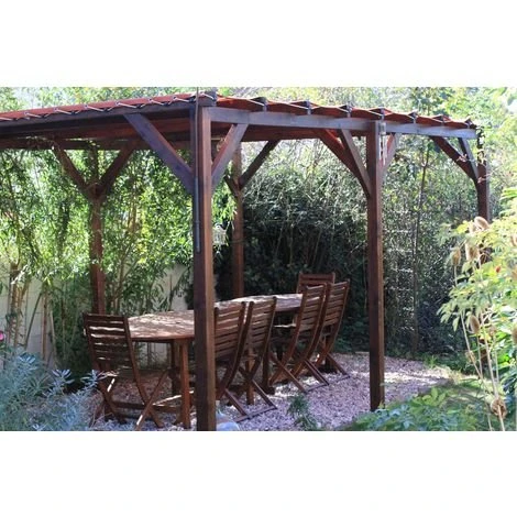 WMU Pergola Bois |15m² - 3 X 5| Autoportée - Origine FR - Pergola Avec La Visserie Acier Zingué 5 WMU Pergola Bois |15m² - 3 X 5| Autoportée - Origine FR - Pergola Avec La Visserie Acier Zingué – Image 3
