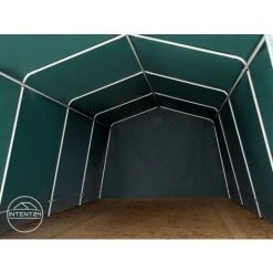 INTENT24.FR Abri/Tente Garage PREMIUM 3,3 X 4,8 M Pour Voiture Et Bateau - Toile PVC Env. 500g/m² Imperméable Vert Fonce - Vert -Pergola Soldes 16949997 4