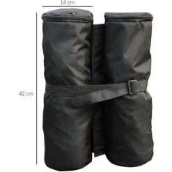 HOMCOM Lot 4 Sacs De Lestage De Fixation Pour Tonnelle Parasol Pavillon Volume Max. 15kg Noir - Gris -Pergola Soldes 17698607 3