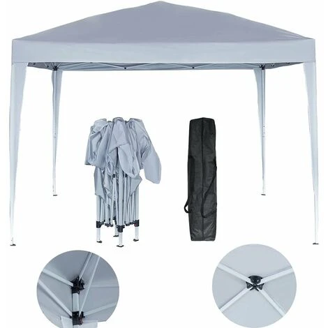 HABITAT ET JARDIN Tonnelle De Jardin Pliante "Svetlana 3" - 9 M² - 3 X 3 M - Blanc - Blanc. 3 HABITAT ET JARDIN Tonnelle De Jardin Pliante "Svetlana 3" - 9 M² - 3 X 3 M - Blanc - Blanc.