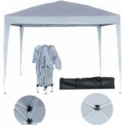 HABITAT ET JARDIN Tonnelle De Jardin Pliante "Svetlana 3" - 9 M² - 3 X 3 M - Blanc - Blanc. 9 HABITAT ET JARDIN Tonnelle De Jardin Pliante "Svetlana 3" - 9 M² - 3 X 3 M - Blanc - Blanc. -Pergola Soldes 17779558 4