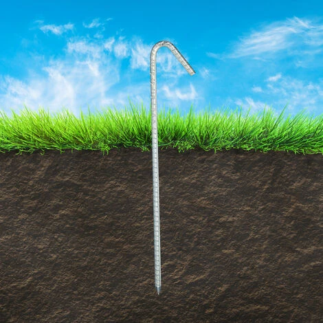 Relaxdays Piquets De Fixation Sol XL, Sardines, Lot De 10, Acier Galvanisé, Tente, 39 Cm, Acier électrozingué, Argenté 6 Relaxdays Piquets De Fixation Sol XL, Sardines, Lot De 10, Acier Galvanisé, Tente, 39 Cm, Acier électrozingué, Argenté – Image 4