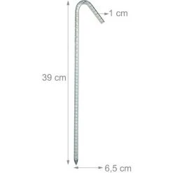 Relaxdays Piquets De Fixation Sol XL, Sardines, Lot De 10, Acier Galvanisé, Tente, 39 Cm, Acier électrozingué, Argenté 11 Relaxdays Piquets De Fixation Sol XL, Sardines, Lot De 10, Acier Galvanisé, Tente, 39 Cm, Acier électrozingué, Argenté -Pergola Soldes 17853895 5