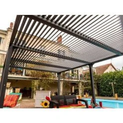 Habrita Pergola Bioclimatique En Aluminium Xxl - 21,52 M2 - Toit En Lames Mobiles - Gris Anthracite -Pergola Soldes 17909059 3