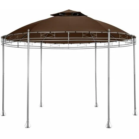 HELLOSHOP26 Tonnelle Abri De Jardin Diamètre 3,5 M Marron - Marron 5 HELLOSHOP26 Tonnelle Abri De Jardin Diamètre 3,5 M Marron - Marron – Image 3
