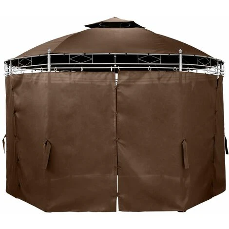 HELLOSHOP26 Tonnelle Abri De Jardin Diamètre 3,5 M Marron - Marron 6 HELLOSHOP26 Tonnelle Abri De Jardin Diamètre 3,5 M Marron - Marron – Image 4