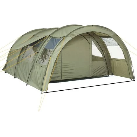 CampFeuer Tente Tunnel "Multi" Pour 4 Personnes | Vert Olive | 5000 Mm 3 CampFeuer Tente Tunnel "Multi" Pour 4 Personnes | Vert Olive | 5000 Mm