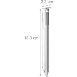 Relaxdays Piquets De Fixation Au Sol, Sardines, Lot De 20, Avec Trous, Camping, 18 Cm De Long, Tente, Acier, Argenté -Pergola Soldes 18117924 5