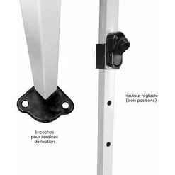 SKY LANTERN Tonnelle De Jardin Pliable 3x3 M 520D (320g/m2) - Qualité Professionnelle -Tonnelle Barnum Pliant - Tente Pagode Pliable Imperméable Idéale Pour Reception En Exterieur - Blanc -Pergola Soldes 18121799 4