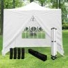 SKY LANTERN Tonnelle De Jardin Pliable 3x3 M 520D (320g/m2) + 4 Paroies Blanches + Kit De Lestage - Tonnelle Barnum Pliant Et Avec 4 Murs En Toile - Tente Pagode Pliable Imperméable Pour Reception Extérieure - Blanc -Pergola Soldes 18121803 1