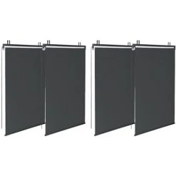 IDMARKET Pergola édition Spéciale Toit Rétractable 3x4 M Et 4 Stores Gris Anthracite -Pergola Soldes 18148464 4