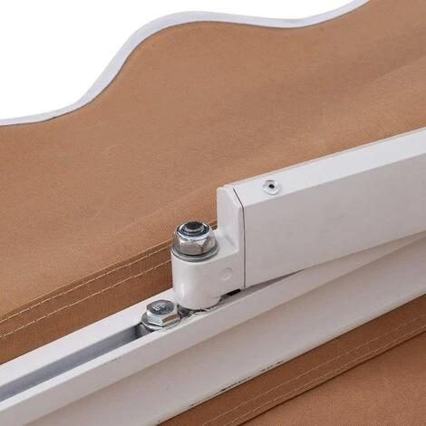 COSTWAY Store Banne Auvent De Terrasse Rétractable Manuel De 2,5 M X 2 M Cadre En Aluminium Et Manivelle Beige 6 COSTWAY Store Banne Auvent De Terrasse Rétractable Manuel De 2,5 M X 2 M Cadre En Aluminium Et Manivelle Beige – Image 4